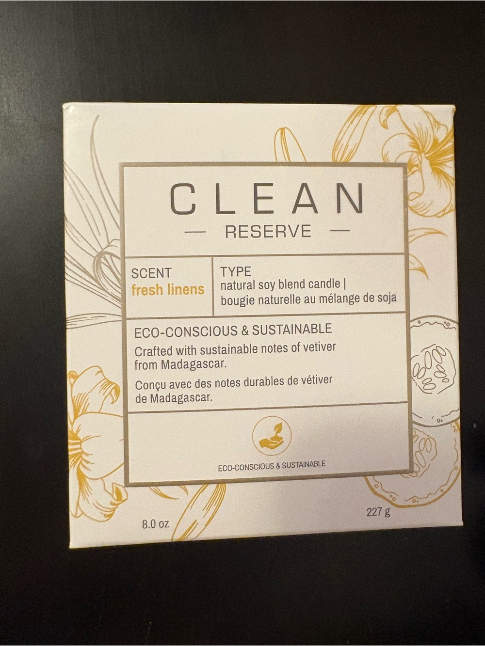 Clean Reserve Natural Soy Candle - Fresh Linens